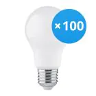 Fordelspakke 100x Bright Choice LED Pære E27 Pære Matt 4.9W 470lm - 830 Varm Hvid | Erstatter 40W